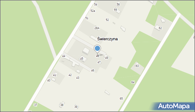 Świerczyna, Świerczyna, 48, mapa Świerczyna