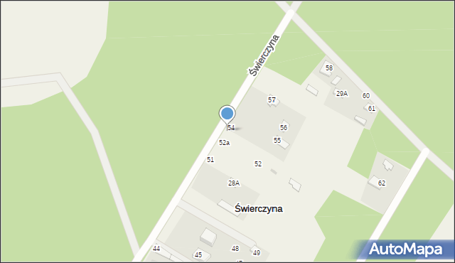 Świerczyna, Świerczyna, 53, mapa Świerczyna