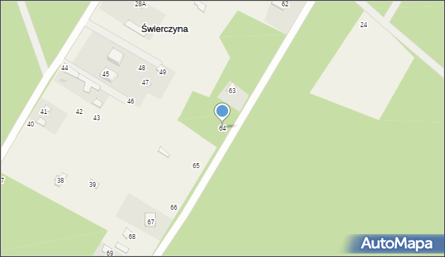 Świerczyna, Świerczyna, 64, mapa Świerczyna