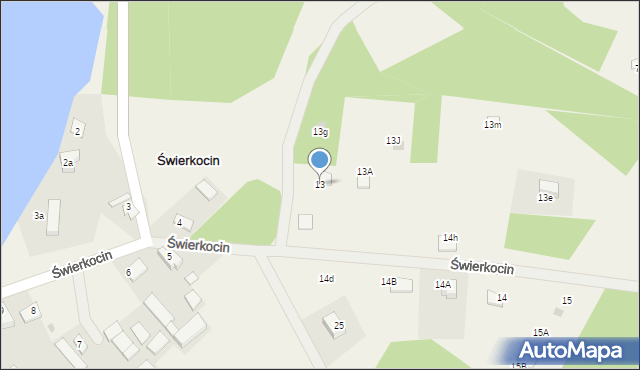 Świerkocin, Świerkocin, 13, mapa Świerkocin