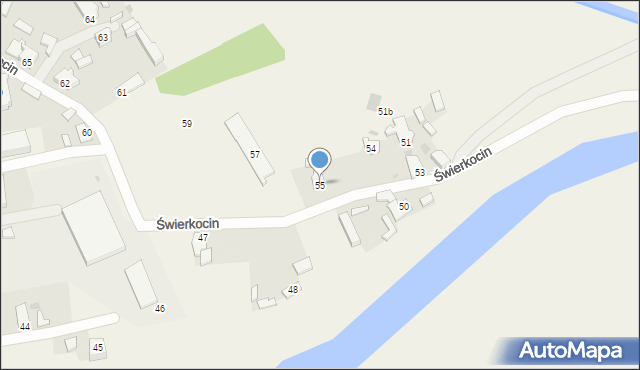 Świerkocin, Świerkocin, 55, mapa Świerkocin