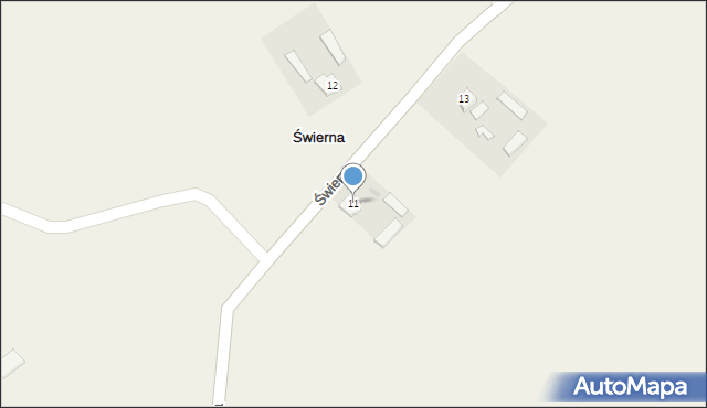 Świerna, Świerna, 11, mapa Świerna