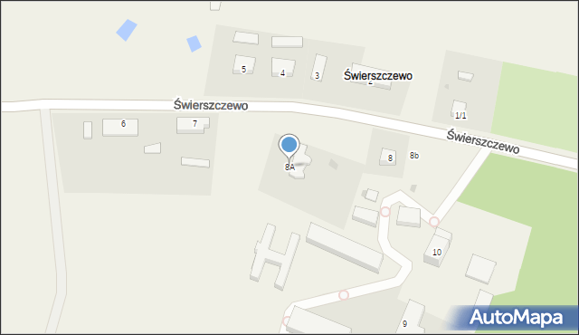 Świerszczewo, Świerszczewo, 8A, mapa Świerszczewo