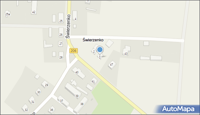 Świerzenko, Świerzenko, 1, mapa Świerzenko