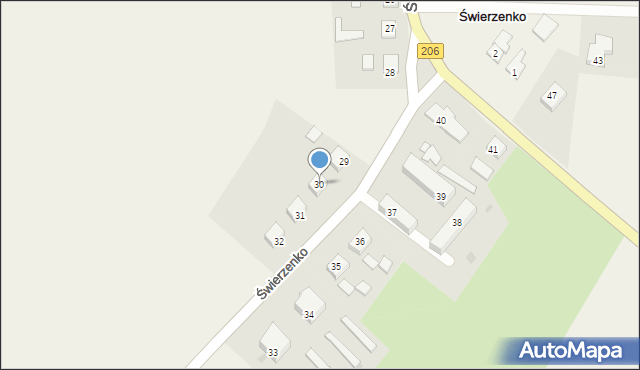 Świerzenko, Świerzenko, 30, mapa Świerzenko