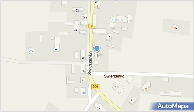 Świerzenko, Świerzenko, 4, mapa Świerzenko