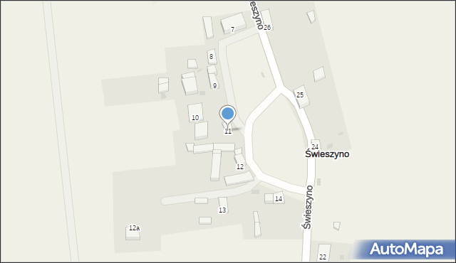 Świeszyno, Świeszyno, 11, mapa Świeszyno