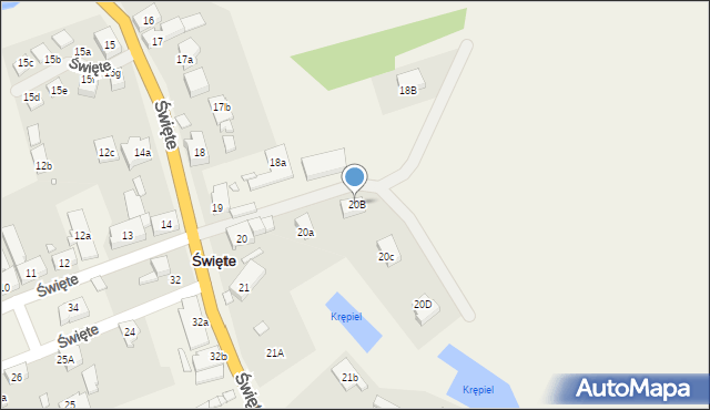 Święte, Święte, 20B, mapa Święte