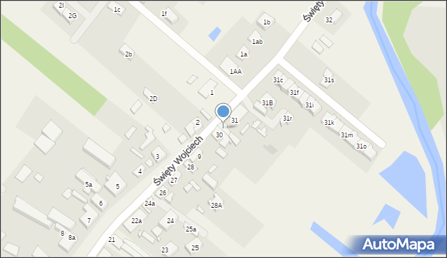 Święty Wojciech, Święty Wojciech, 30A, mapa Święty Wojciech