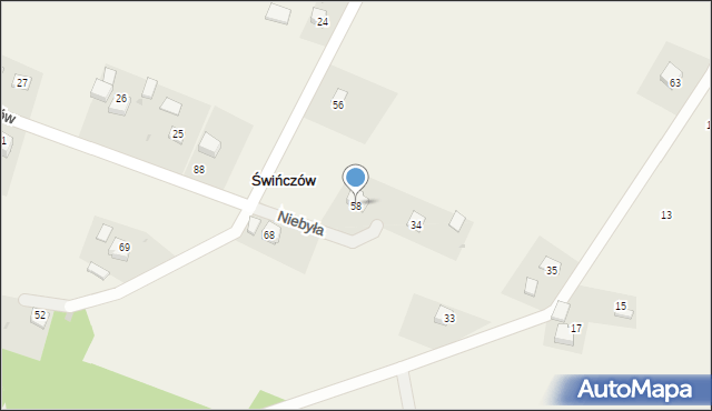 Świńczów, Świńczów, 58, mapa Świńczów