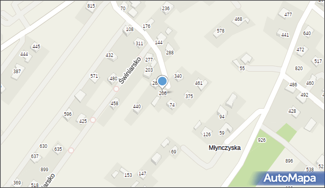 Świniarsko, Świniarsko, 206, mapa Świniarsko