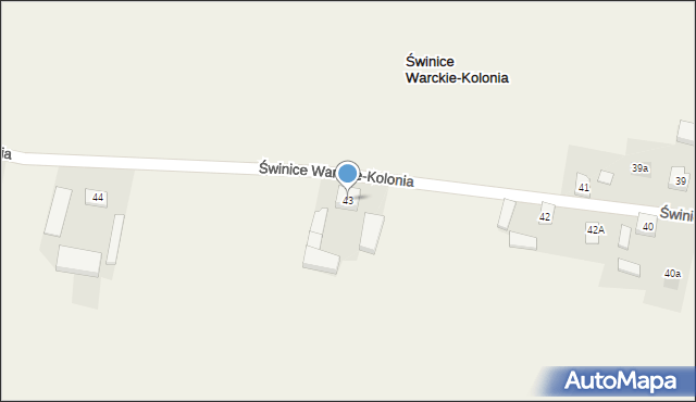 Świnice Warckie-Kolonia, Świnice Warckie-Kolonia, 43, mapa Świnice Warckie-Kolonia