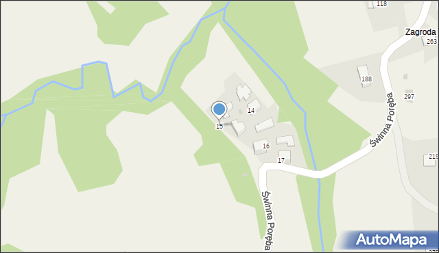 Świnna Poręba, Świnna Poręba, 15, mapa Świnna Poręba