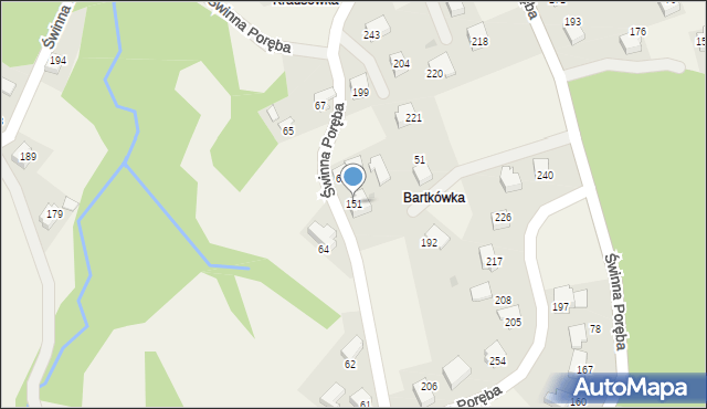 Świnna Poręba, Świnna Poręba, 151, mapa Świnna Poręba