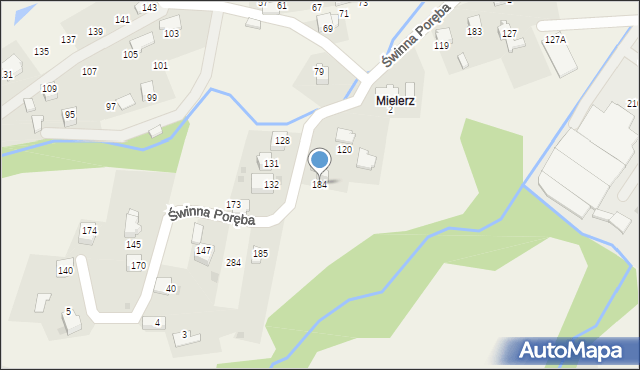 Świnna Poręba, Świnna Poręba, 184, mapa Świnna Poręba