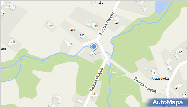 Świnna Poręba, Świnna Poręba, 277, mapa Świnna Poręba