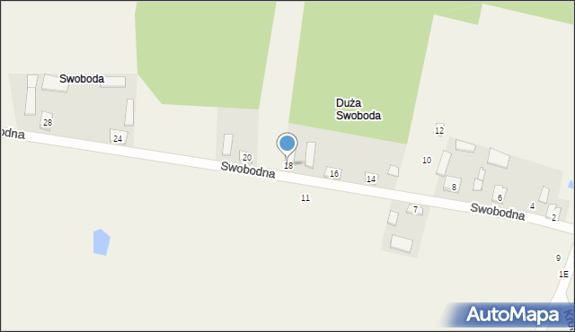 Swoboda, Swobodna, 18, mapa Swoboda