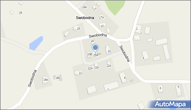 Swobodna, Swobodna, 20A, mapa Swobodna