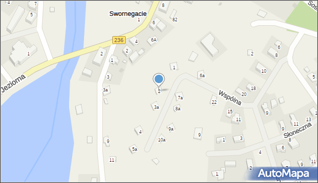 Swornegacie, św. Huberta, 2, mapa Swornegacie