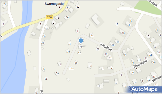 Swornegacie, św. Huberta, 7a, mapa Swornegacie