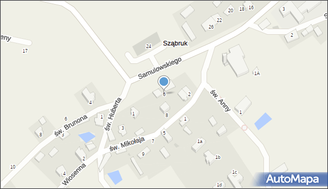 Sząbruk, św. Mikołaja, 6, mapa Sząbruk