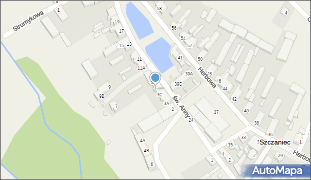 Szczaniec, św. Anny, 3D, mapa Szczaniec