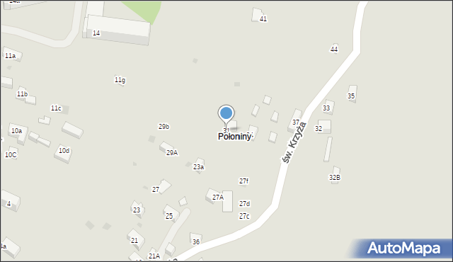 Szczawnica, św. Krzyża, 31, mapa Szczawnica