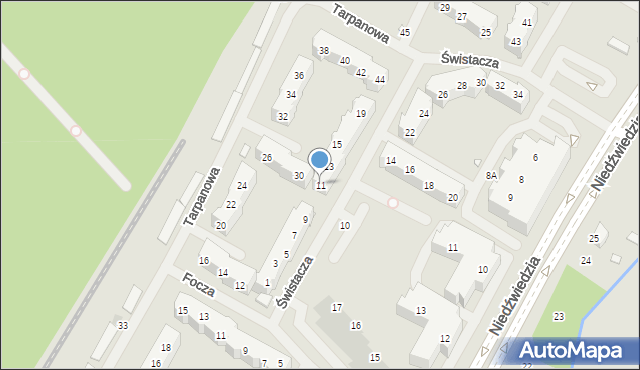 Szczecin, Świstacza, 11, mapa Szczecina