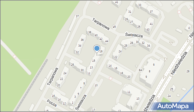 Szczecin, Świstacza, 17, mapa Szczecina