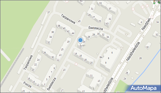 Szczecin, Świstacza, 22, mapa Szczecina