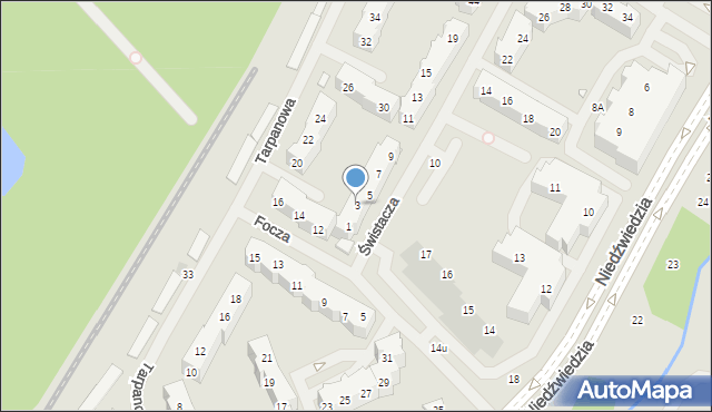 Szczecin, Świstacza, 3, mapa Szczecina