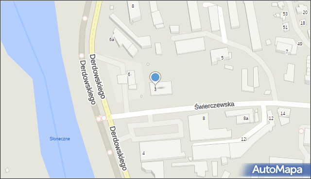 Szczecin, Świerczewska, 3, mapa Szczecina