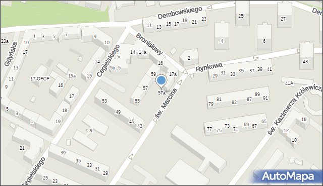 Szczecin, św. Marcina, 57a, mapa Szczecina