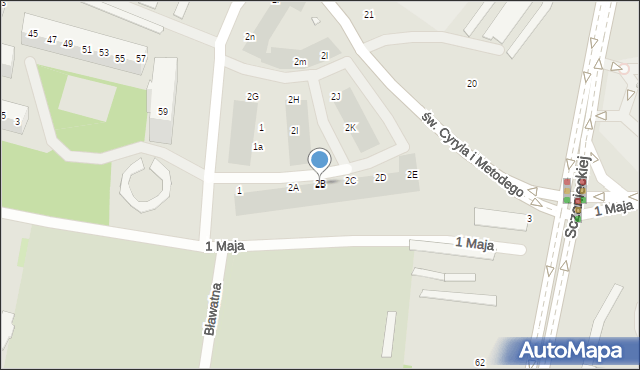 Szczecin, św. Kazimierza Królewicza, 2B, mapa Szczecina