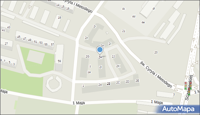 Szczecin, św. Kazimierza Królewicza, 2H, mapa Szczecina