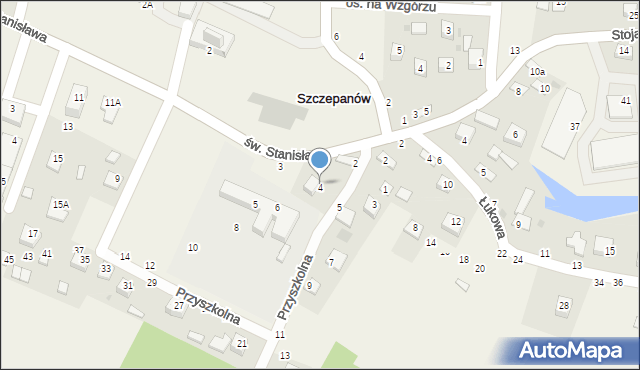Szczepanów, św. Stanisława, 1, mapa Szczepanów