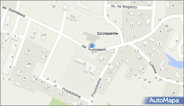 Szczepanów, św. Stanisława, 3, mapa Szczepanów