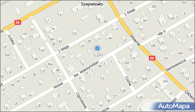 Szepietowo, św. Maksymiliana Marii Kolbego, 4, mapa Szepietowo