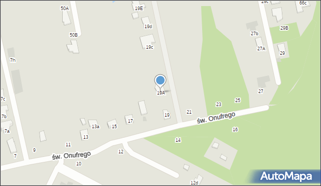 Tarnobrzeg, św. Onufrego, 19A, mapa Tarnobrzegu