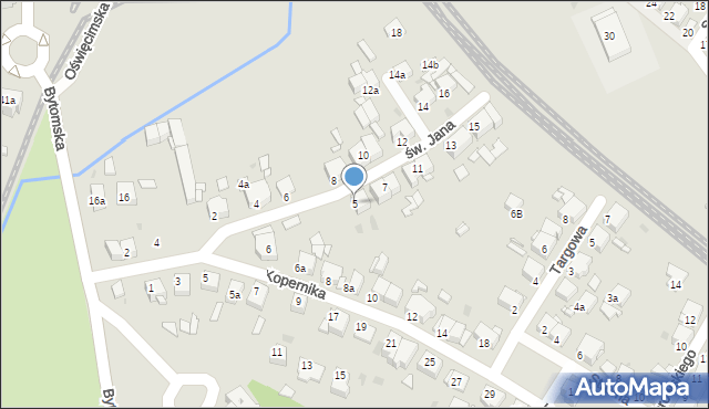 Tarnowskie Góry, św. Jana, 5, mapa Tarnowskie Góry