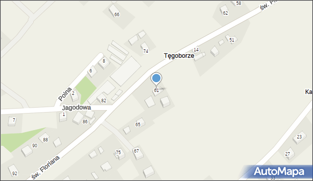 Tęgoborze, św. Floriana, 61, mapa Tęgoborze