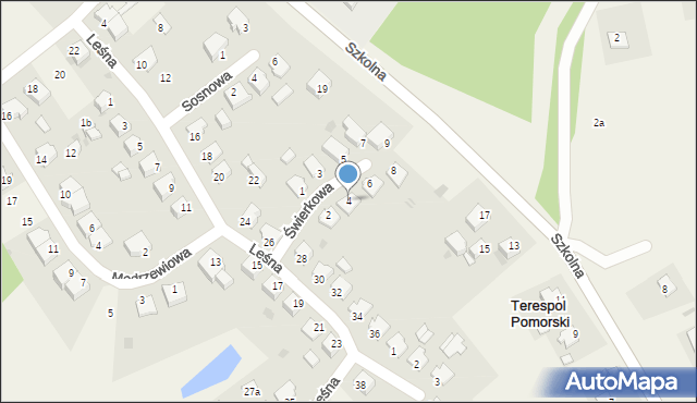 Terespol Pomorski, Świerkowa, 4, mapa Terespol Pomorski