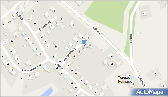 Terespol Pomorski, Świerkowa, 6, mapa Terespol Pomorski