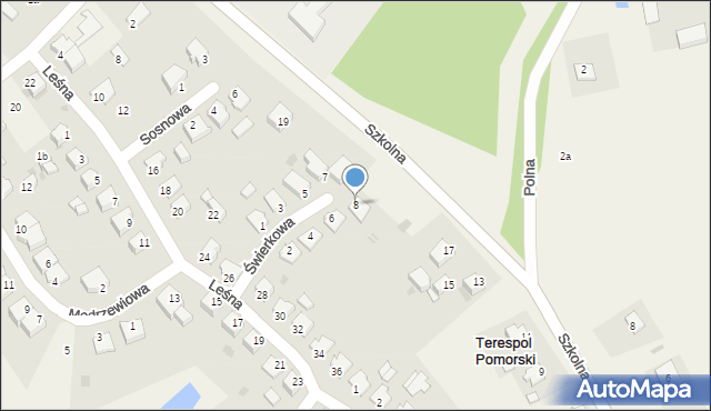 Terespol Pomorski, Świerkowa, 8, mapa Terespol Pomorski