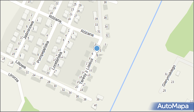 Tokary, św. Teresy z Lisieux, 5, mapa Tokary