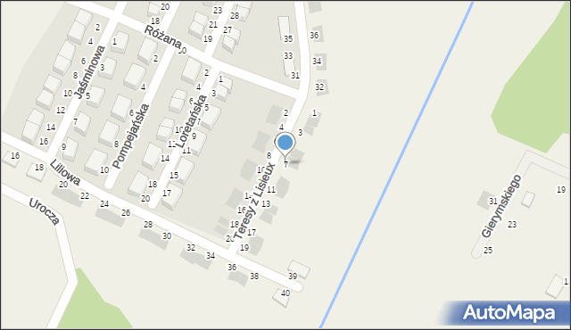 Tokary, św. Teresy z Lisieux, 7, mapa Tokary