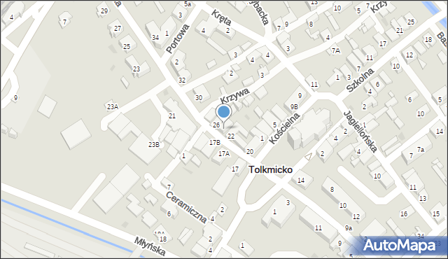 Tolkmicko, Świętojańska, 24, mapa Tolkmicko