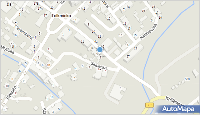 Tolkmicko, Świętojańska, 3, mapa Tolkmicko