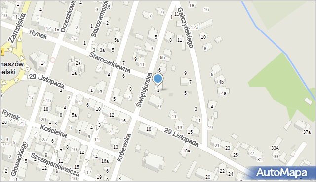 Tomaszów Lubelski, Świętojurska, 2, mapa Tomaszów Lubelski