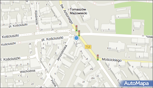 Tomaszów Mazowiecki, św. Antoniego, 12, mapa Tomaszów Mazowiecki